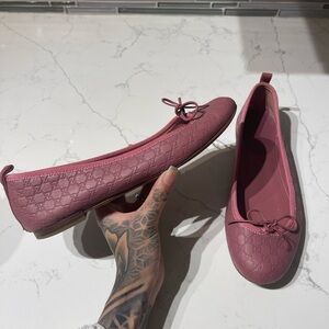 Pink Gucci Ballet Flats